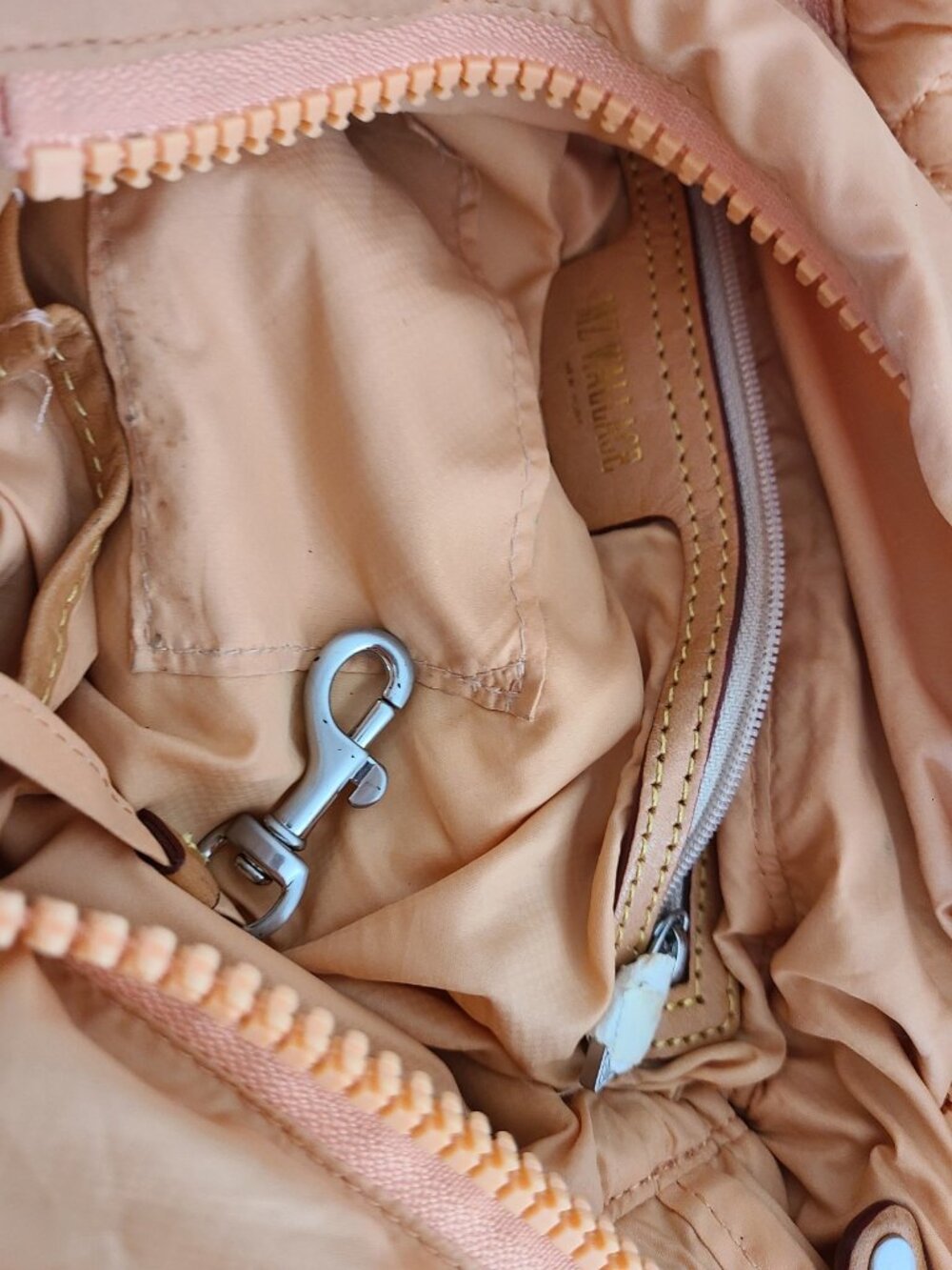 MZ Wallace Mini Metro Tote Deluxe Bag Peach Orange - Picture 8 of 9